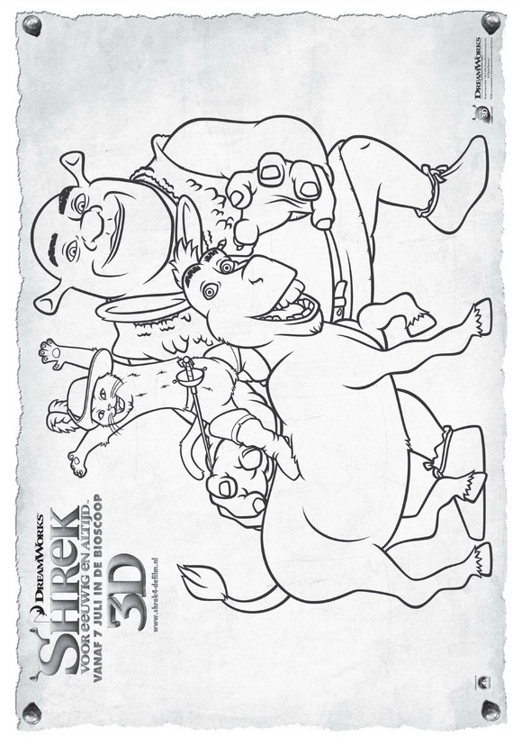 Plansa de colorat cu Shrek 87 128